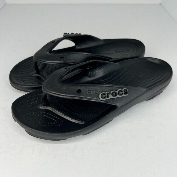Crocs Unisex Black Classic All Terrain Iconic Comfort  Size 8M 10W Flip Flops - Picture 1 of 9